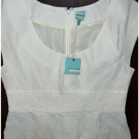 NWT Plenty by Tracy Reese for Anthropologie White Textured Jacquard Dress 14 - Picture 2 of 3